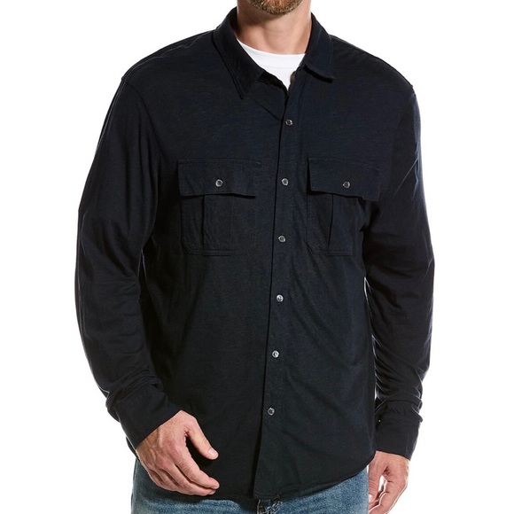 NWT Standard James Perse Men's Cotton Western Button Down Shirt - Picture 2 of 15